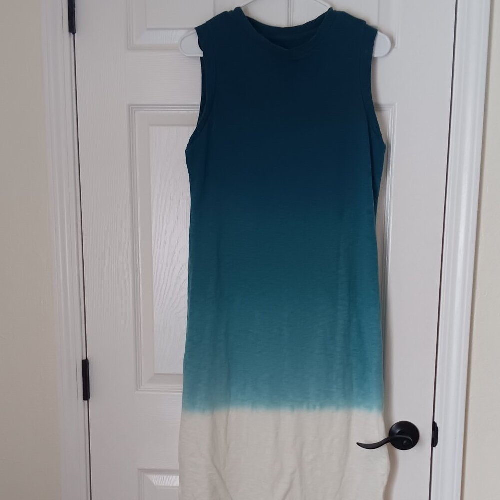 Maxi Ombre Blue High Collar Dress